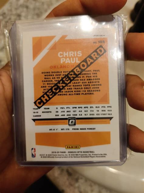 CHRIS PAUL CHECKERBOARD SSP PRIZM 2019 20 DONRUSS OPTIC 103 EBay