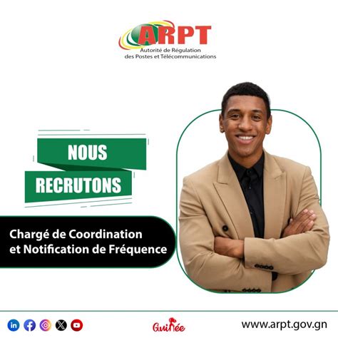 ARPT RECRUTE CHARGE DE COORDINATION ET NOTIFICATION DE FREQUENCE H F