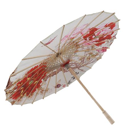 Chinese Oil Paper Umbrella Peony Pattern Classical Decorative Diy Painting Umbrella For Weeding