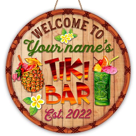 Beach Bar Sign Personalized Bar Sign Beach Bar Sign Carved Signs