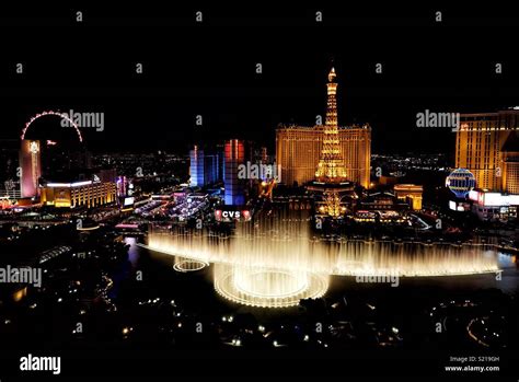 Las Vegas Skyline At Night Stock Photo Alamy