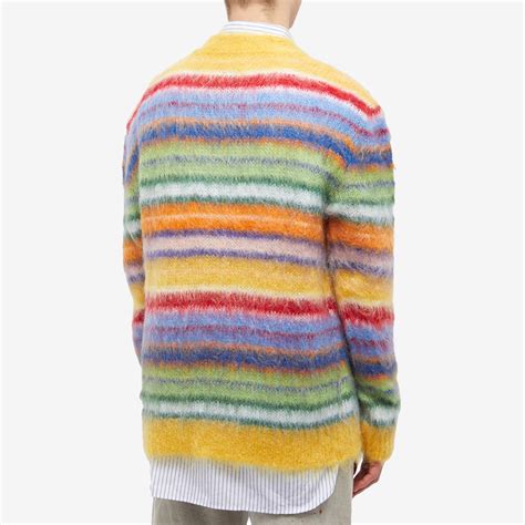 Marni Striped Mohair Cardigan Yellow End Uk