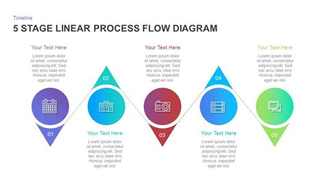 5 Stage Linear Process Flow Diagram Template For Powerpoint And Keynote 5 Stage Linear Process