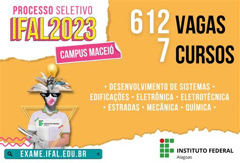 Ifal Maceió Abre 612 Vagas Para Cursos Técnicos Integrados — Instituto