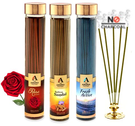 Buy The Aroma Factory Pooja Agarbatti Combo Of Rose Kesar Chandan