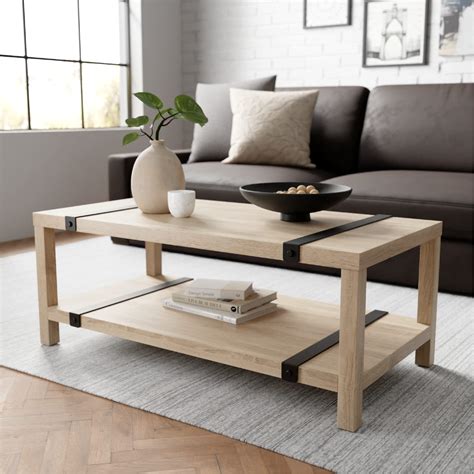 Stead Industrial Rectangular Metal And Wood Coffee Table 2023