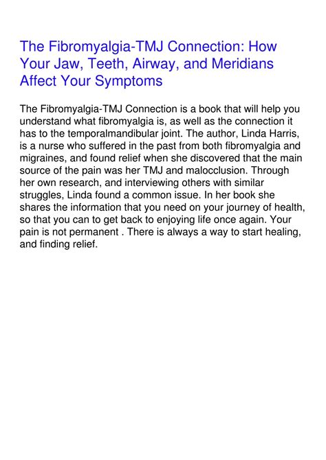 Ppt Downloadpdf The Fibromyalgia Tmj Connection How Your Jaw Teeth