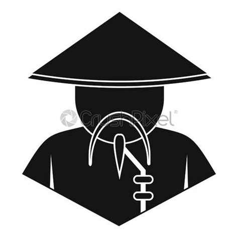 Asian Man In Conical Hat Pattern Vector Stock Vector 4022714 Crushpixel