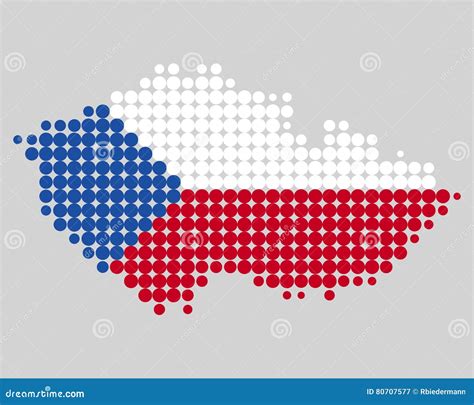 Map And Flag Of Czech Republic Stock Vector Illustration Of Blue