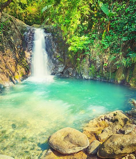 Cachoeiras Bonitas De Kaeng Nyui Paisagem De Laos Imagem De Stock