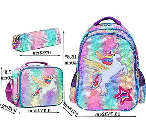 Girls Backpack Set School Bag Lunch Box Elementary