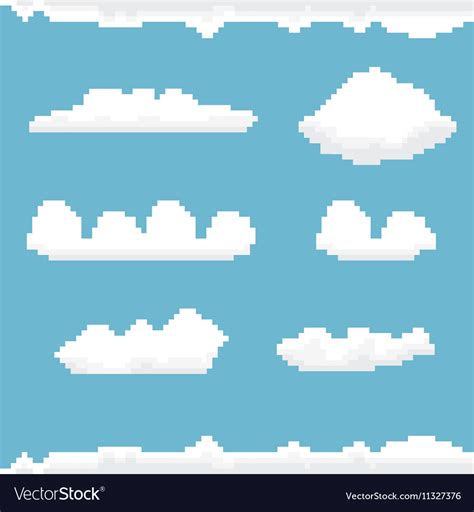 Pixel Clouds Background Most Popular Pixel Clouds Background