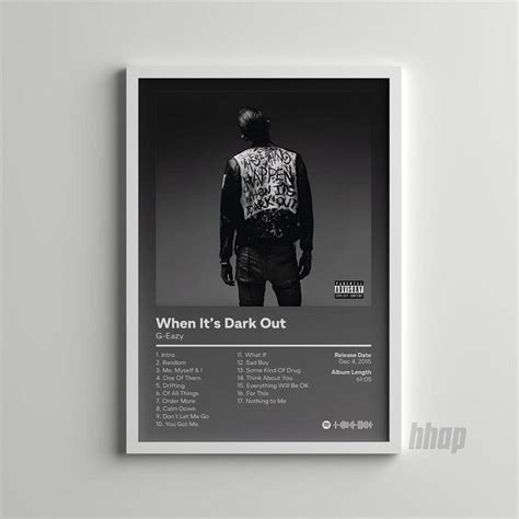 G Eazy When Its Dark Out Rap Album Poster Aesthetic Wall Decor