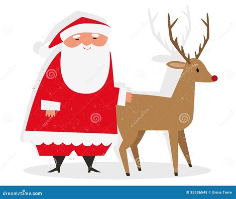 Santa And Rudolph Stock Vector Illustration Of Head Deer 35336548