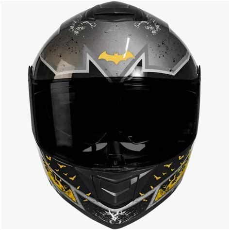 Casco Kov Abatible Dc Comics Batman Con Luz Led Certificado Color