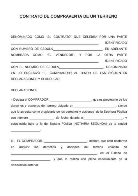 Formato De Compraventa De Terreno En Pdf Image To U