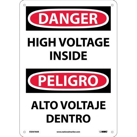 AccuformNMC SBMELC156 Bilingual OSHA Danger Safety Sign High Voltage