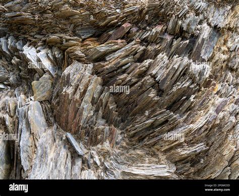 Rock Layers In Cliffs The Patterned Stones Landform Scenery Detail Of