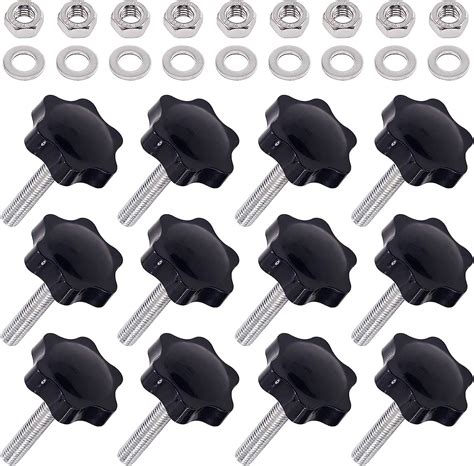 Swpeet 20Pcs Male Thread Metal Clamping Star Knobs Grips Black Amazon