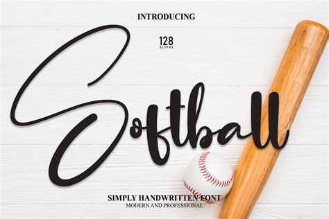 Softball Font By Creativewhitee · Creative Fabrica