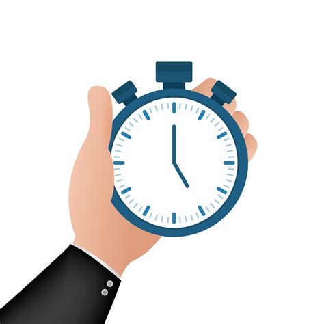 Timer Hand In Cartoon Style Business Management Stopwatch Icon Vector