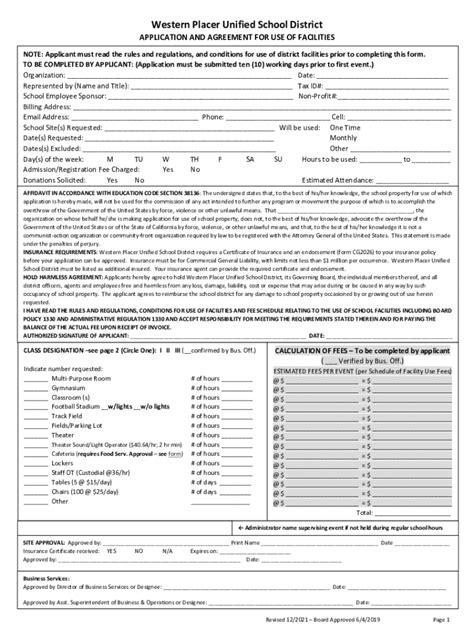 Fillable Online Placer County Parks Division Public Recreation Area