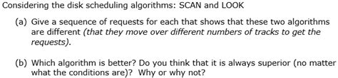 Solved Considering The Disk Scheduling Algorithms Scan And