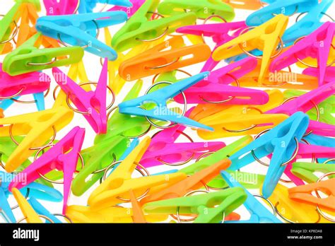 Colorful plastic clothespins Stock Photo - Alamy