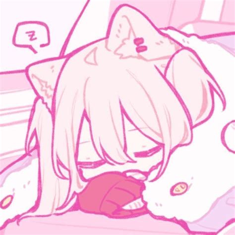 A Drawing Of A Girl Laying On Top Of A Bed Next To A Cat Pillow