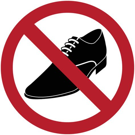 Autocollants Et Panneaux D Interdiction Chaussures De Ville Interdites