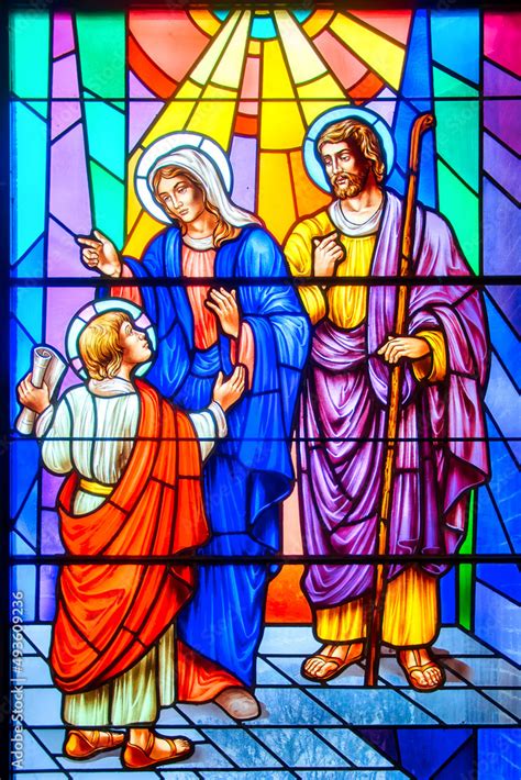 Young Jesus Christ with Mary and Joseph. Stock Photo | Adobe Stock