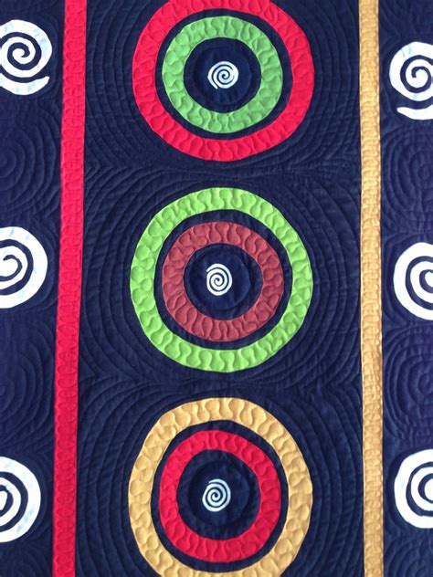 Quilted Appliqued Modern Circles Wall Hanging Etsy