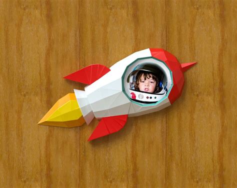 Photo Frame Rocket Papercraft Rocket Frame Space Ship Rocket Toy