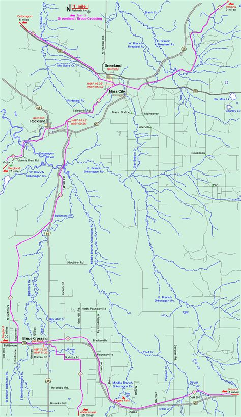 Michigan Snowmobiling Greenland / Bruce Crossing Snowmobile Trail Map Michigan Sledhead™