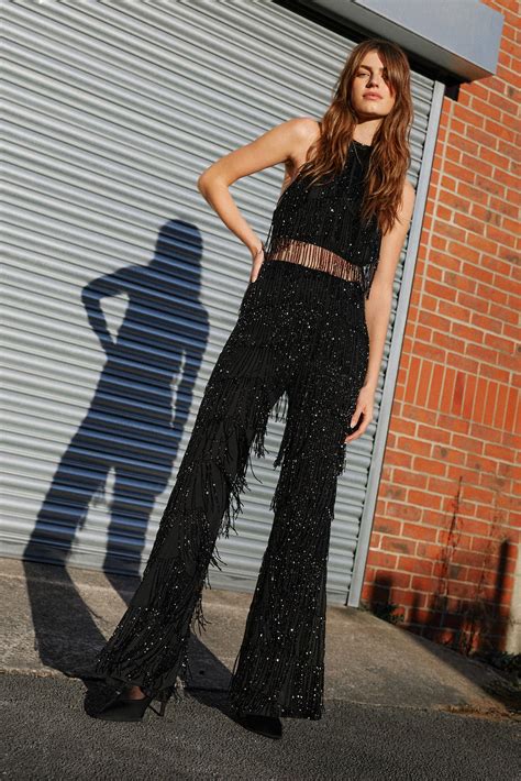 Tops Tassel Beaded Relaxed Fit Trousers Warehouse