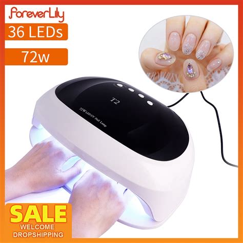 72w Large Nail Dryer Led Uv Lamp Intelligent Sensor Nail Gel Dry Uv Lamp Device Timer Setting