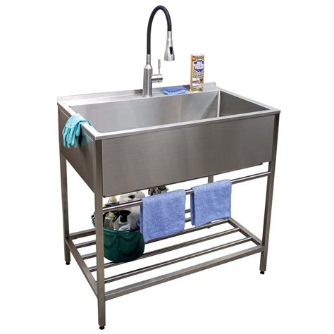 Freestanding Double Stainless Steel Sink At Helen Lehman Blog