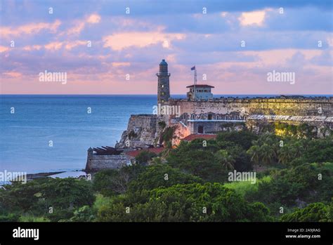 Morro Castle In Havana Habana Cuba At Dusk Stock Photo Alamy