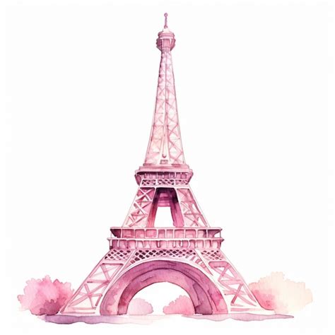 Premium Photo Arafed View Of The Eiffel Tower With A Pink Sky Generative Ai