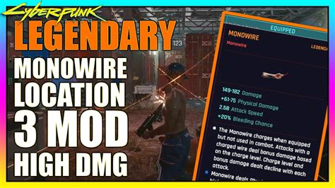 Cyberpunk 2077 Easy Legendary Monowire Free World Loot 3 MOD High