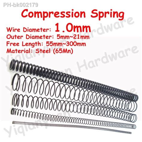 ﺴ 2pcs 5pcs Wire Diameter φ10mm 65mn Cylidrical Coil Compression