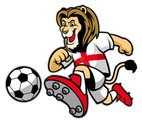 Lion playing soccer stock vector. Illustration of final - 46329236