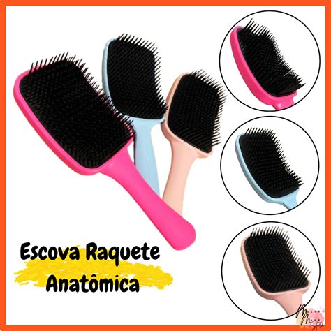 Escova Raquete Flex De Desembaraçar Cabelos Alta Qualidade Shopee