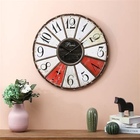 Luxen Home Analog Round Wall Traditional Clock In The Clocks Department At