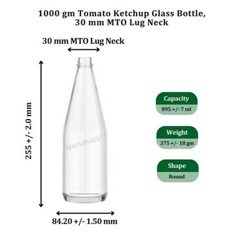 1000 Ml MTO Lug Ketchup Glass Bottle At Rs 24 40 Piece Ketchup Glass