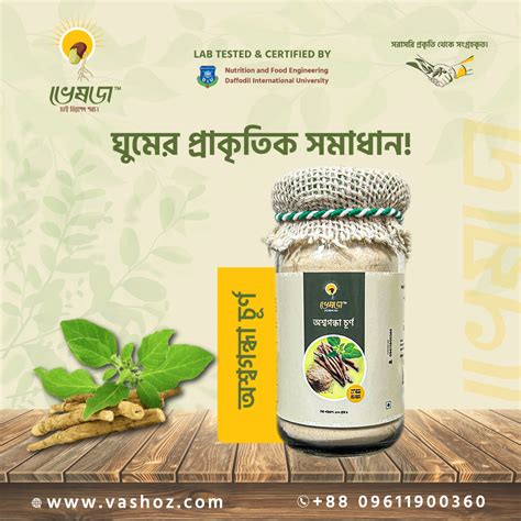 ভেষজ অশ্বগন্ধা চূর্ণ Vashoz Aushwagondha Powder Vashoz