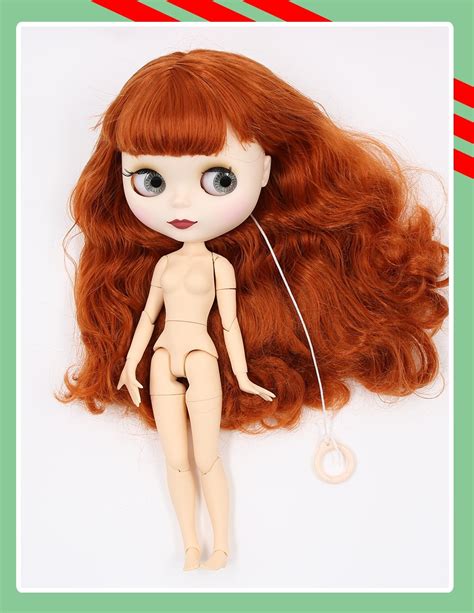 Neo Blythe Muñeca con pelo pelirrojo piel blanca cara linda mate y