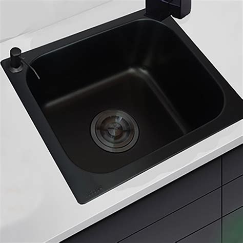 Black Stainless Steel Kitchen Sink Single Bowl Sink with Drain Assembly ...