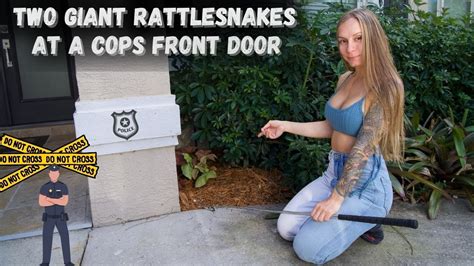 Two Giant Rattlesnakes At A Cops Front Door Youtube