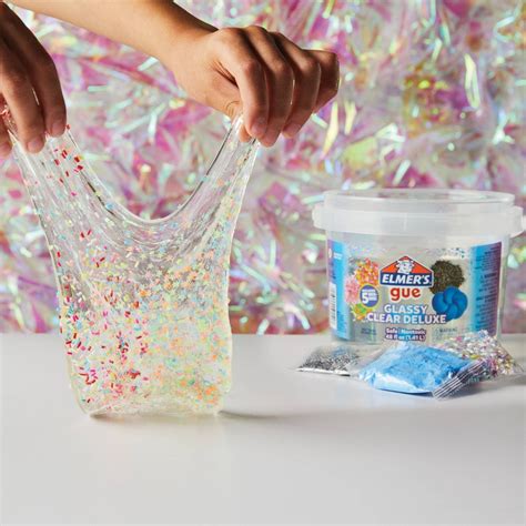 Elmer S Gue 3lb Glassy Clear Deluxe Premade Slime Kit With Mix Ins 3 Lb